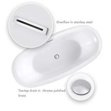 Luxury Acrylic Freestanding Bathtub for Deep Soaks