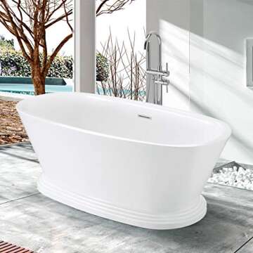 Luxury Acrylic Freestanding Bathtub for Deep Soaks