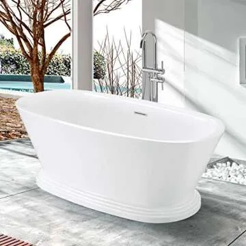 Luxury Acrylic Freestanding Bathtub for Deep Soaks