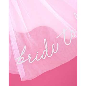 xo, Fetti Bachelorette Bride To Be Embroidered Veil | BachParty Accessory, Bride To Be Headband Deco...