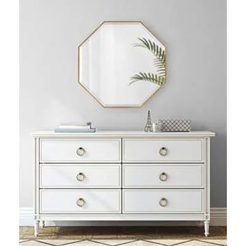Kate and Laurel Rhodes Glam Octagon Mirror for Modern Decor