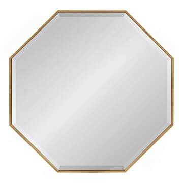 Kate and Laurel Rhodes Glam Octagon Wall Mirror, 29" x 29", Gold, Modern Home Decor for Wall