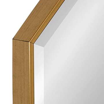 Kate and Laurel Rhodes Glam Octagon Wall Mirror, 29" x 29", Gold, Modern Home Decor for Wall