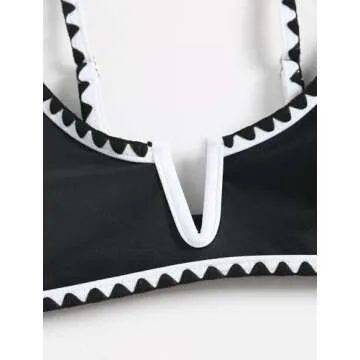 ZAFUL Women's High Cut Ribbed Bikini Set - Stylish Swimsuit