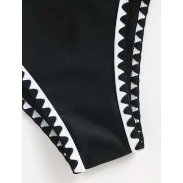 ZAFUL Women's High Cut Ribbed Bikini Set - Stylish Swimsuit