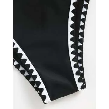 ZAFUL Women's High Cut Ribbed Bikini Set - Stylish Swimsuit