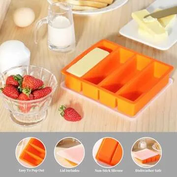 Versatile OHOLA Silicone Butter Mold Tray with Lid