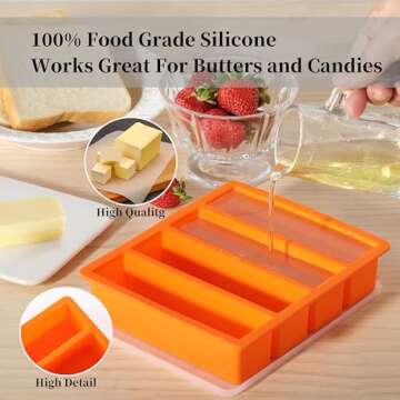 Versatile OHOLA Silicone Butter Mold Tray with Lid
