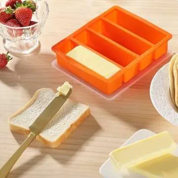 Versatile OHOLA Silicone Butter Mold Tray with Lid