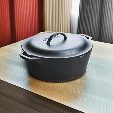 Lodge Pre-Seasoned 7-Quart Cast Iron Dutch Oven with Dual Handles