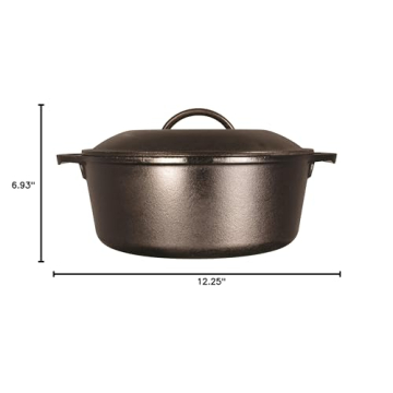Lodge Pre-Seasoned 7-Quart Cast Iron Dutch Oven with Dual Handles