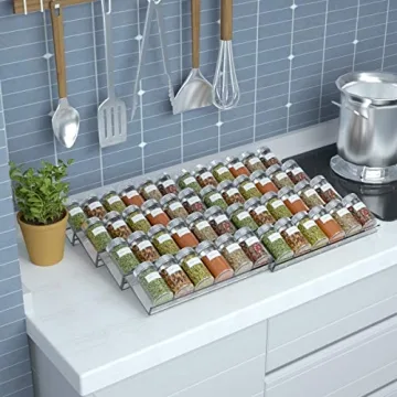 NIUBEE 4 Tier Adjustable Spice Rack for Organized Kitchens