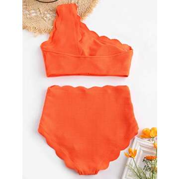 ZAFUL High Waisted One Shoulder Bikini for Women