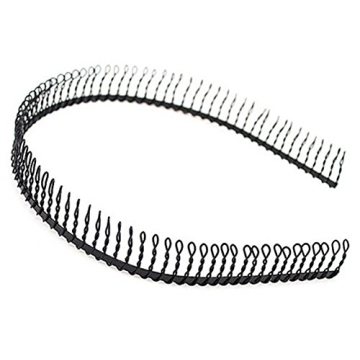 6 Pcs Unisex Black Metal Toothed Hair Bands - Stylish & Durable