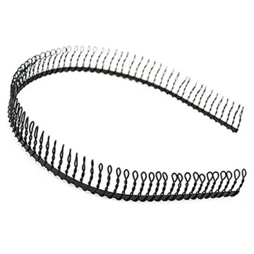 6 Pcs Unisex Black Metal Toothed Hair Bands - Stylish & Durable