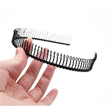 6 Pcs Unisex Black Metal Toothed Hair Bands - Stylish & Durable