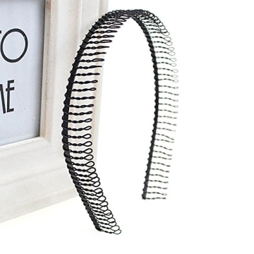 6 Pcs Unisex Black Metal Toothed Hair Bands - Stylish & Durable