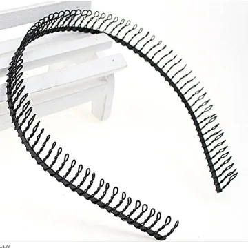 6 Pcs Unisex Black Metal Toothed Hair Bands - Stylish & Durable