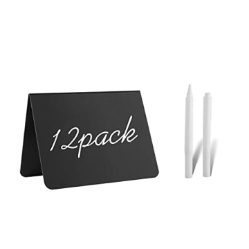 12 Pack 4"x3"Mini Chalkboard Signs for Chalk Sign for Food - Party - Buffet - Table Sign Chalkboard ...