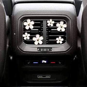 Daisy Air Vent Clips: 6 Pcs Cute Flower Air Conditioning Outlet Clip Car Air Fresheners Vent Clips I...