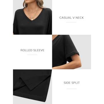 ATHMILE Women's Summer Beach 2025 V Neck Casual Tunic Tops - Trendy Fashion