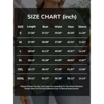 ATHMILE Women's V Neck Casual Tunic Summer Tops