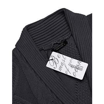 Stylish COOFANDY Men's Shawl Collar Cardigan Sweater