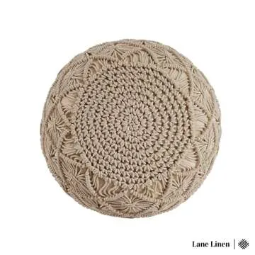 Stylish Lane Linen Hand Knitted Pouf Ottoman for Home