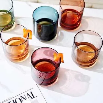 Elegant Khen Muted Whiskey Glasses | Set of 6 | 9.6oz