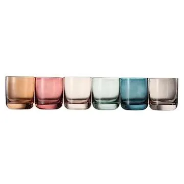 Elegant Khen Muted Whiskey Glasses | Set of 6 | 9.6oz