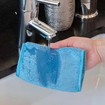 S&T INC. Makeup Remover Wipes for Skin Care, Reusable Makeup Wipes or Face Towels, Travel Essentials, Assorted Colors, 6 In. by 12 In., 5PK