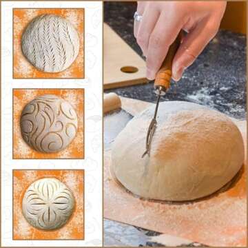 Liliadon Bread Proofing Basket Sourdough Bread Baking Supplies Starter Kit Set (Two Round Baskets Pack)