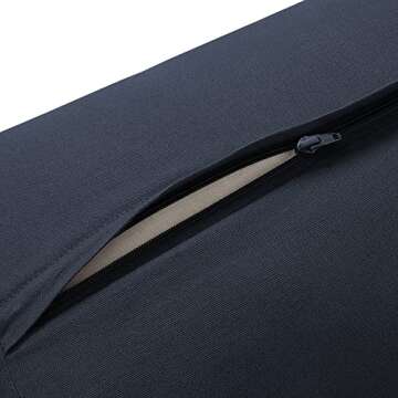 Node Fitness Yoga Meditation Cushion, 25" x 12" Rectangular Bolster with Organic Cotton Cover - Blue