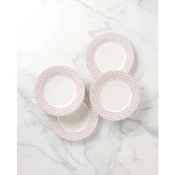 Lenox Pink Gingham Dinner Plates Set of 4 for Delightful Dining