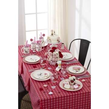 Lenox Pink Gingham Dinner Plates Set of 4 for Delightful Dining