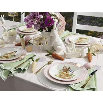 Lenox Pink Gingham Dinner Plates Set of 4 for Delightful Dining