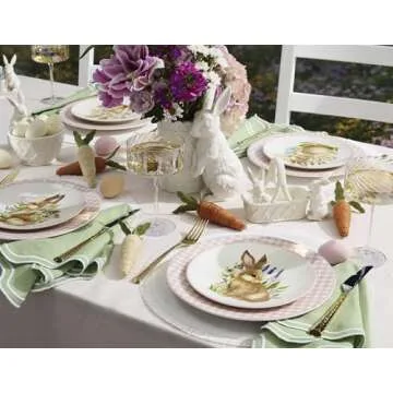 Lenox Pink Gingham Dinner Plates Set of 4 for Delightful Dining