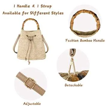 Hirooms Summer Straw Woven Beach Bag for Women