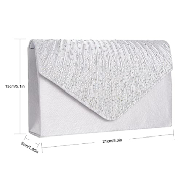 BBjinronjy Silver Evening Clutch Purse for Women