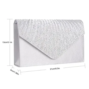 BBjinronjy Silver Evening Clutch Purse for Women
