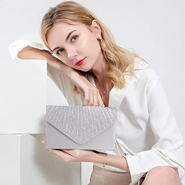 BBjinronjy Silver Evening Clutch Purse for Women