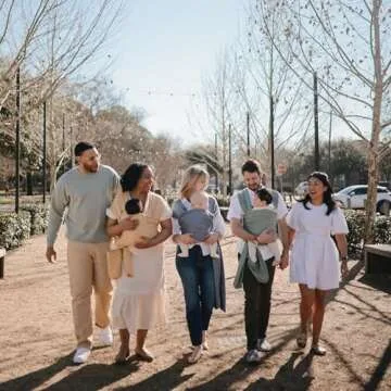 mushie Baby Wrap Carrier | 100% Organic Cotton | Infant Sling for Newborn and Babies 8-35 lbs (Tradewinds)