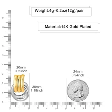 Chunky Gold Knot Earrings - Trendy Statement Jewelry