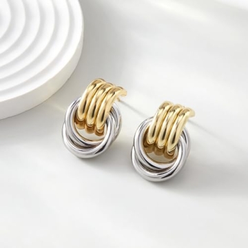 Chunky Gold Knot Earrings - Trendy Statement Jewelry