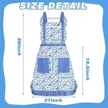 Zhanmai 3 Pcs Women Floral Aprons with Pocket