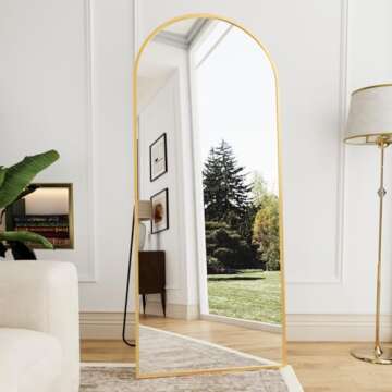 Stylish ZMYCZ Gold Arched Full Length Mirror - 71" x 30"