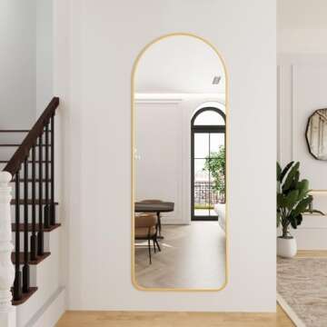 Stylish ZMYCZ Gold Arched Full Length Mirror - 71" x 30"