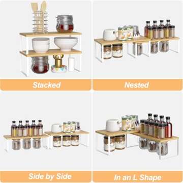 NEX Stackable Shelf Organizer Set - Kitchen Stylish Storage