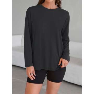 Trendy Queen Womens Oversized Long Sleeve Tee Shirt 2025
