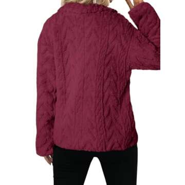 Dokotoo Winter Fleece Jacket for Women Oversized Zipper Up 2024 Stand Collar with Pockets Baggy Coats